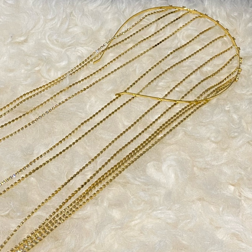 2 in 1 | Golden Sparkling Headband Hair Accessory Wedding Party Casual - Picture 8 of 8